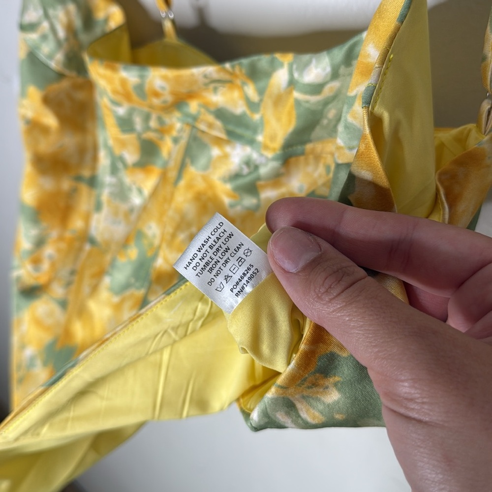 Fashion Nova Yellow and Green Floral Bustier Style Camisole Size 3XL - Picture 5 of 6